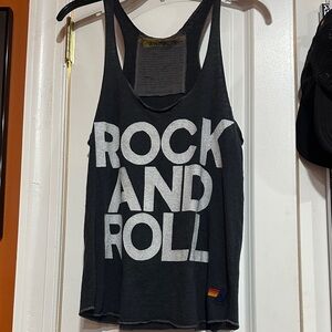 Aviator Nation Black Rock and Roll Tank Top M